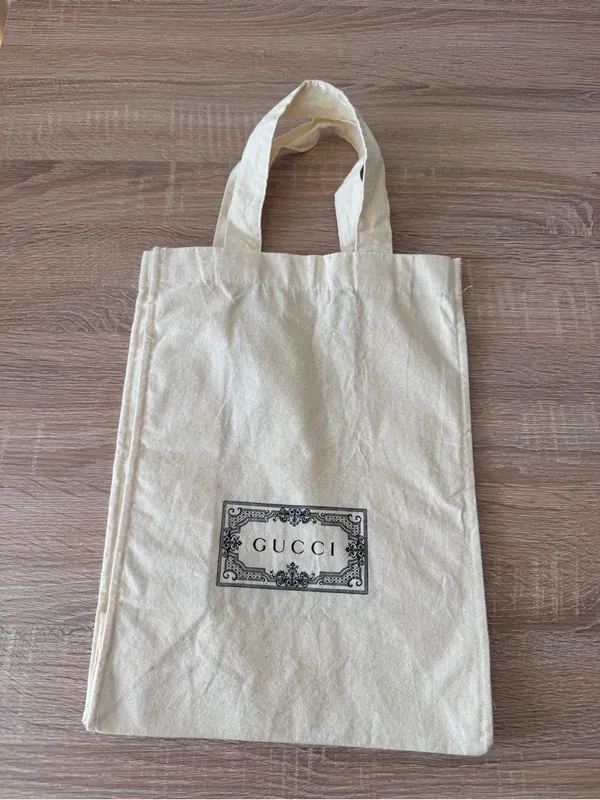 Authentic Gucci Logo Canvas Dust Tote Bag small 13.5 x 10.5 inches - Image 5