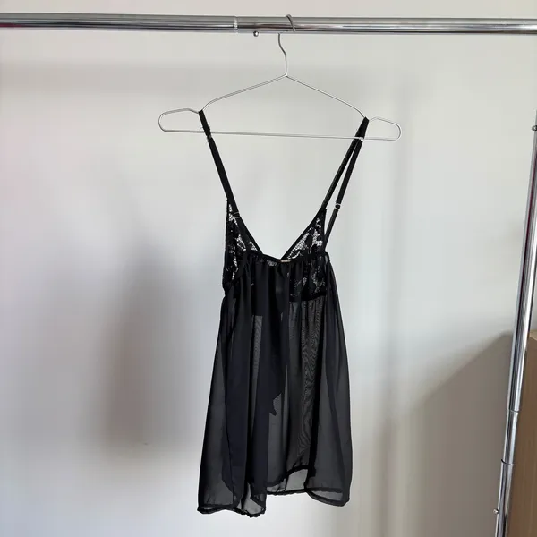 Bluebella Babydoll Top Small Black Sheer Lace Bow Romantic Coquette Lingerie - Image 3