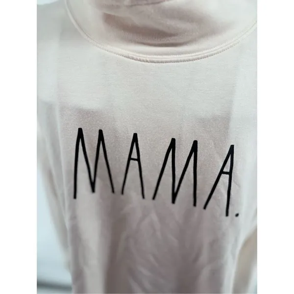 Rae Dunn Mama Funnel Neck Pullover Sweatshirt Size Small Cream - Image 11
