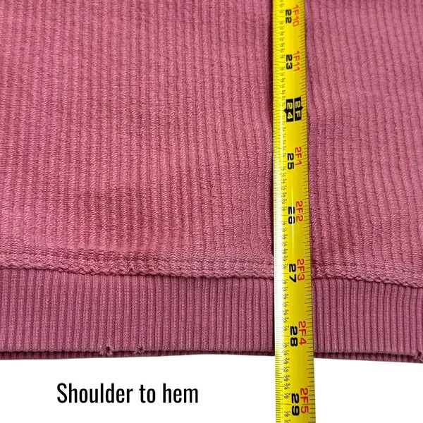 Aerie Oversized Beyond Ribbed Quarter‎ Zip Pullover Sweater Pink Cozy S - Image 9