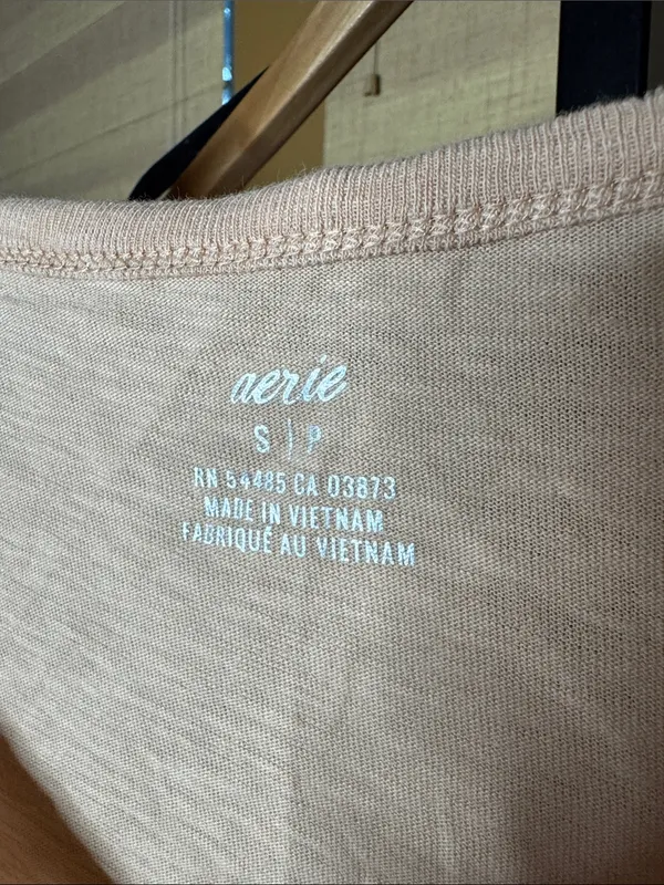 Aerie Oversized V-Neck Boyfriend Tee Soft Peach Pink Size Small - Image 4