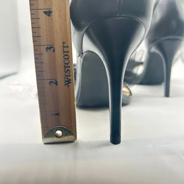 Allegra K Heels Sandals Women 8 Black Mesh Bow Pointed‎ Toe Slip On Dressy New - Image 7