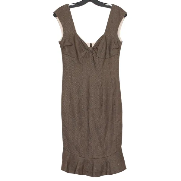 Rebecca Taylor Wool Bow Feminine Romantic Cocktail Old Money Preppy Fall Brown 4 - Image 9