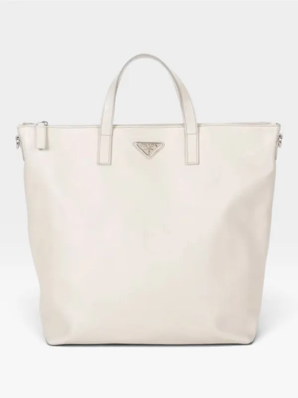 Prada White Saffiano Leather Large Tote Bag Purse WITH COA - Image 2