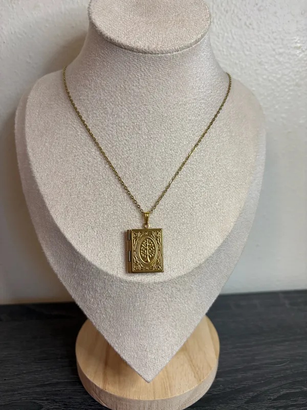Handmade Gold Book Locket Necklace | Waterproof & Tarnish Resistant - Image 2