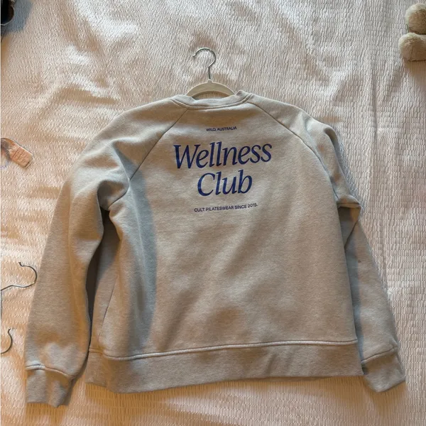 Wellness Club Gray Crewneck Sweater for Women - Image 2