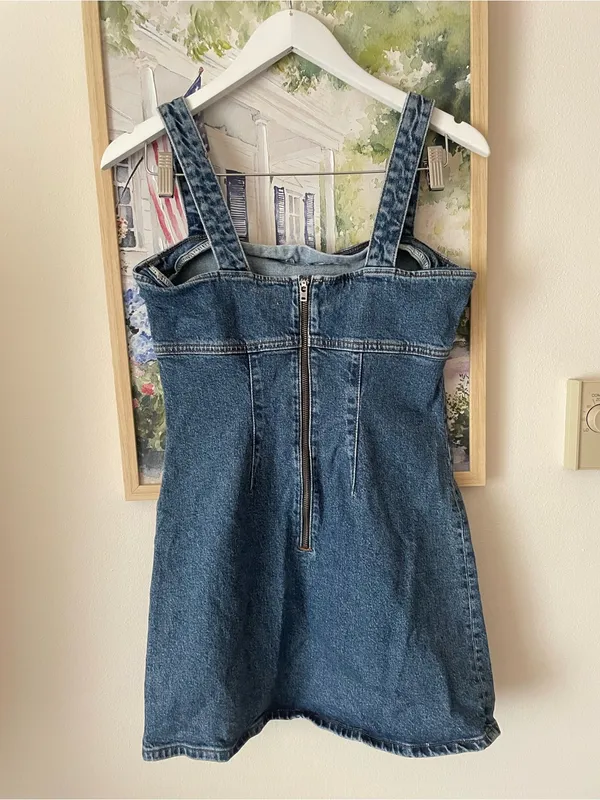 Reformation Jeans Lizzie Denim Mini Dress US 4 - Image 5