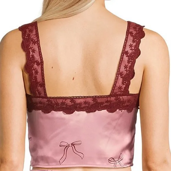 Chic Pink and Burgundy‎ Lace Chemise - Image 4