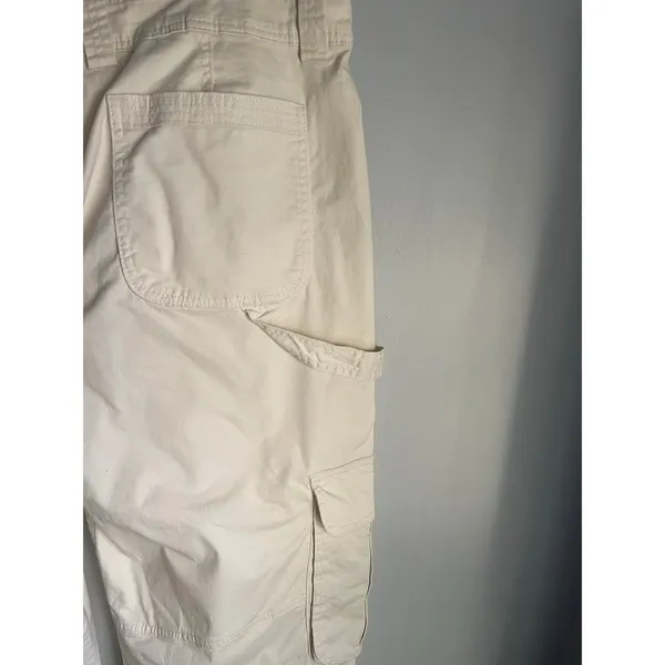 Abercrombie & Fitch Cream Cargo Pants Minimalist Street size 33 Waist 16s - Image 6