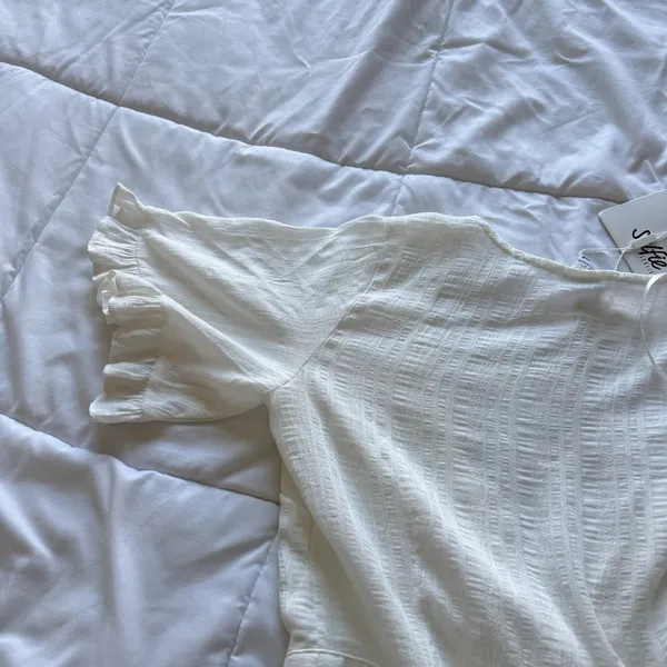 NWT Selfie Leslie Womens Small White Wrap Mini Dress Tie Boho‎ Hippie Dainty - Image 9