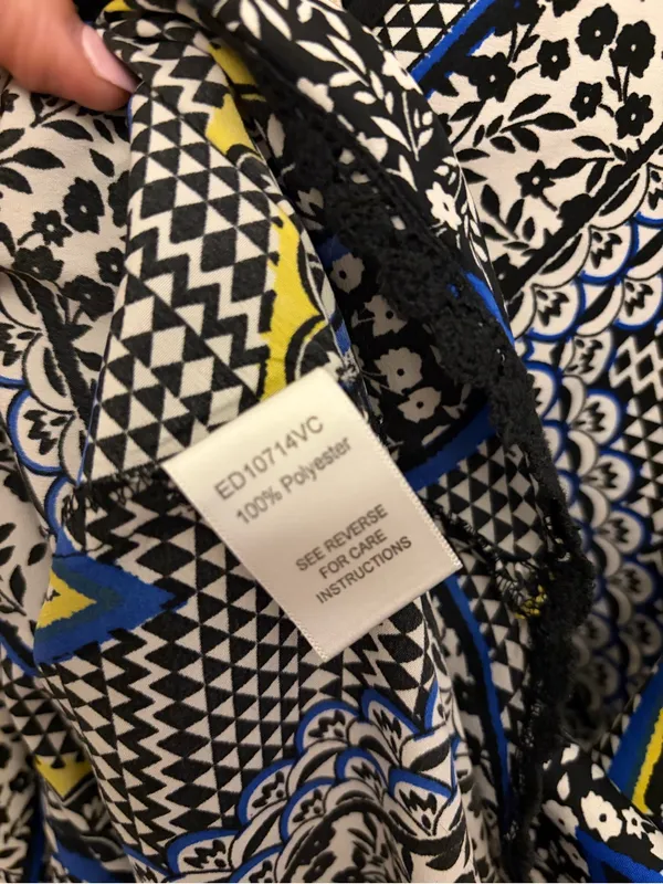 Altar'd State Black White Blue Yellow Printed Strappy Mini Dress - Image 5