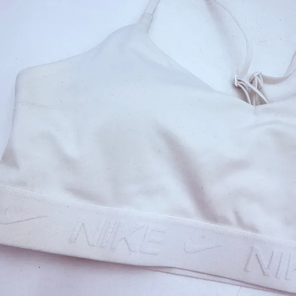 Nike Pro Dri-Fit White Halter Padded Sports Bra Size Medium - Image 2