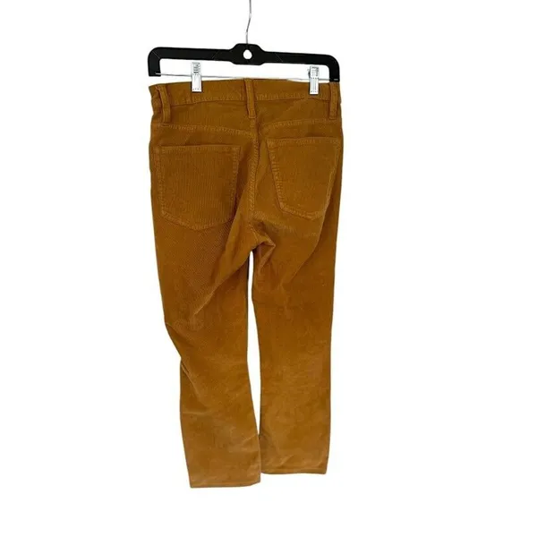J Crew Womens Corduroy Ankle‎ Straight Pant Size 26 Mustard Yellow Brown Stretch - Image 3