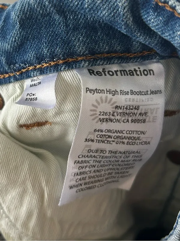 Reformation Peyton High Rise Bootcut Jeans in Malta Wash Size 25 Gently Used - Image 6