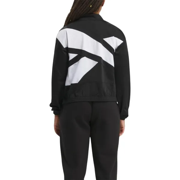 NWT Reebok Womens Banded Track Jacket IT5643 Black / White S - Image 3