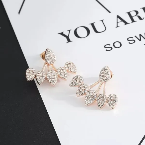 Gold Plated 2 pc Crystal Drop‎ Earrings, 17cm - Image 5
