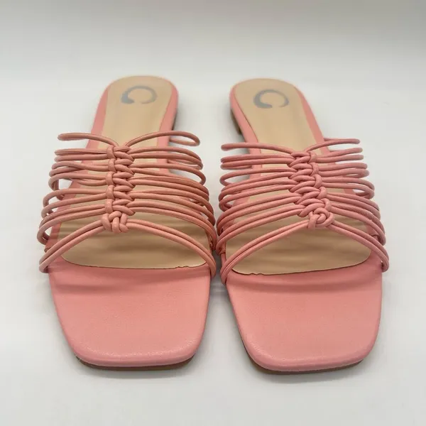 Journee Collection Sandals Womens‎ 6 Pink Addora Slides Sandals NEW - Image 2