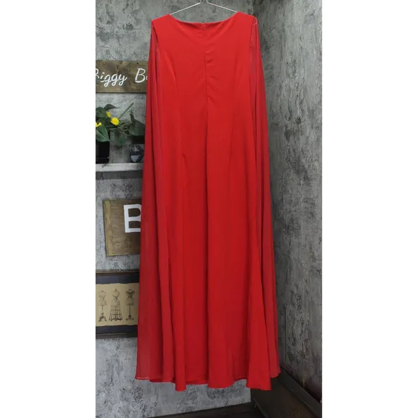 Alex Evenings Womens Cape Sleeve Gown Dress 8160255 Red 16 - Image 2