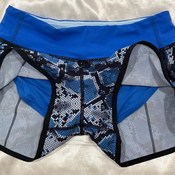 Lululemon Run Speed Short Mini Ziggy Snake Caspian Blue Size 2 Running Sporty - Image 11