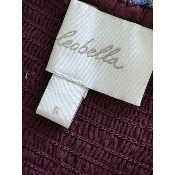 Cleobella‎ Elizabeth Dress Small Purple Blue Metallic Gold Dots Smocked Ruffle - Image 4