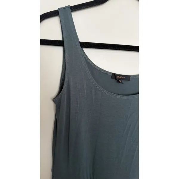 Quince Women Tencel Jersey Fit & Flare Dress Dark Olive Women's Size Medium - Image 10