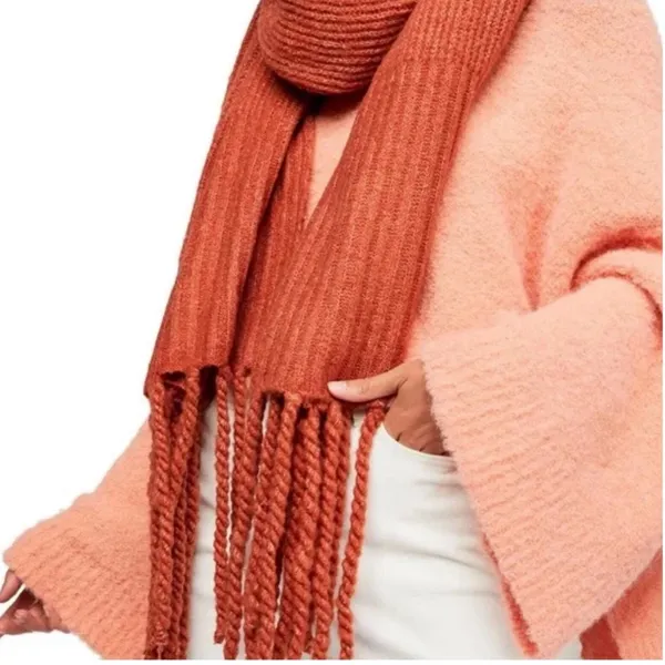 Free People Vibrant Orange Knit Accessory - Image 2