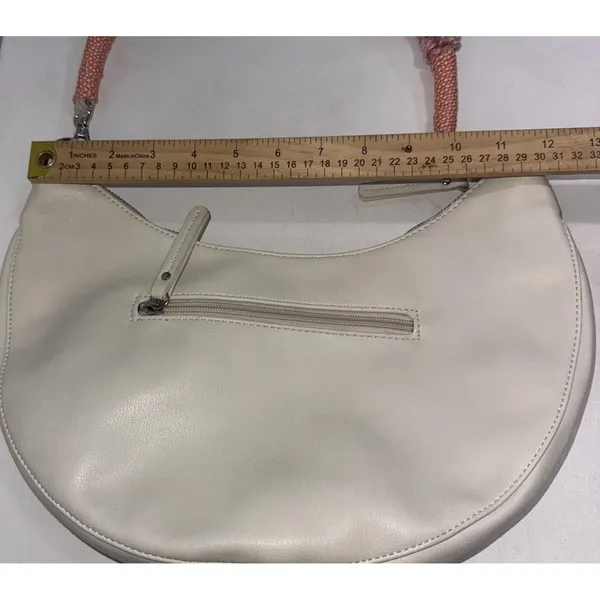 Anthropologie Urban Originals Boho White Luna Crossbody Slouchy Crescent Bag - Image 7