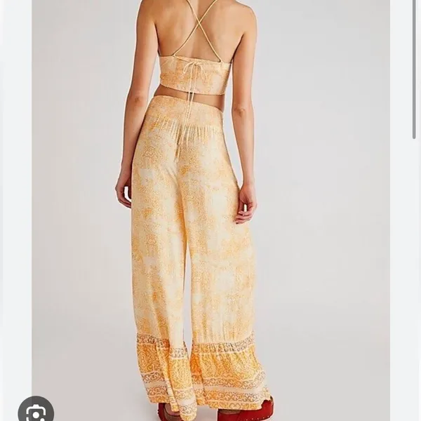 Free People Vanessa Pants Yellow - Image 2