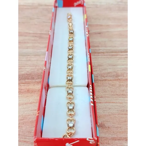 Golden Time Gold-plated Double Heart Bracelet with Cubic Zirconia - Image 7