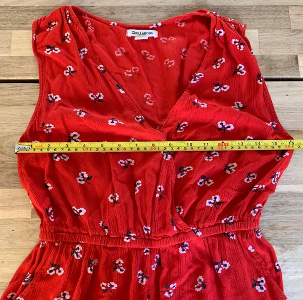 Billabong Red Floral Romper M - Image 4