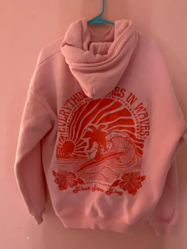 Pink Palm Puff Hoodie pink - Image 3