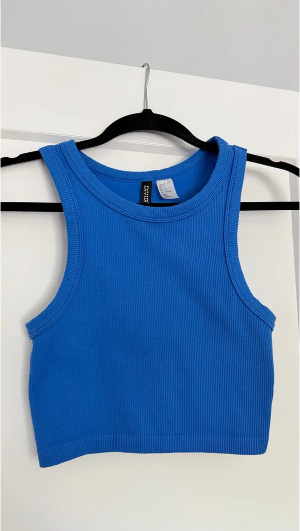 Cobalt Blue High Neck Racerback Tank - Image 3