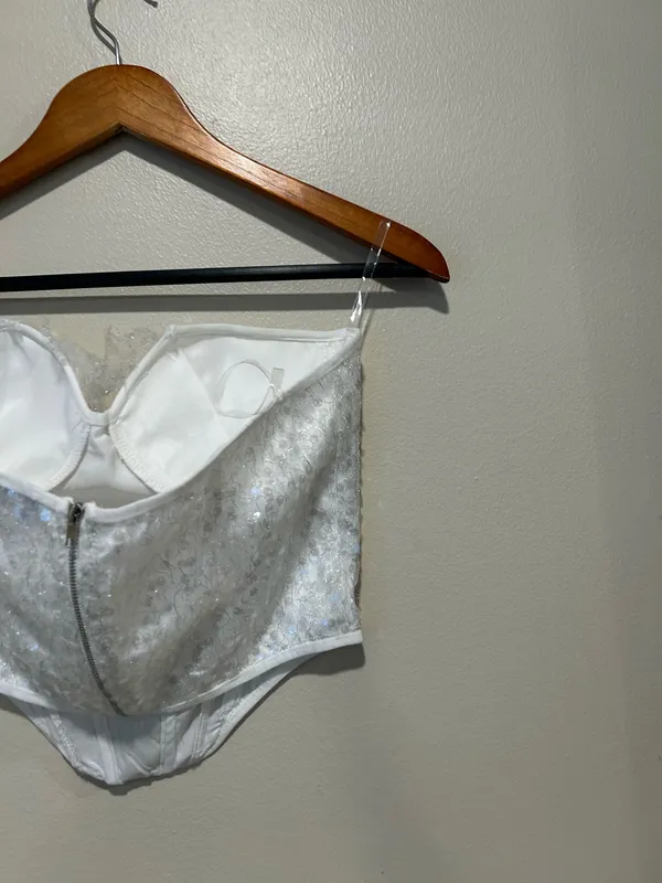 White sequin corset top Size L - Image 7