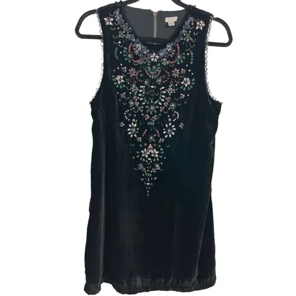 NWT Urban Outfitters Ecote Jasmina Velvet Embellished Shift Dress Black Size Med - Image 5