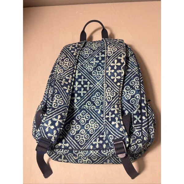 Vera Bradley Cuban Tiles Campus Tech Backpack RETIRED Blue Laptop Compartment - Image 2