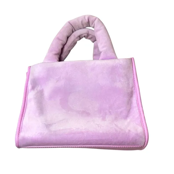 Juicy Couture Velour Rhinestone Mini Tote Y2K Pink Crossbody Bag Charm Coquette - Image 3