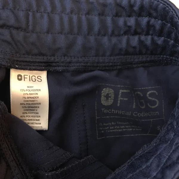 Figs Zamora Jogger Scrub Pants Navy Blue Drawstring Pockets S - Image 3