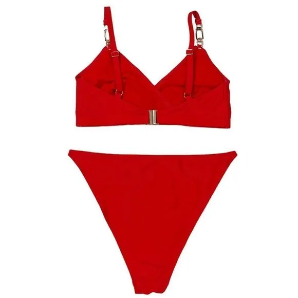 Wolf & Whistle ASOS Fuller Bust Red Rhinestone Bikini Size‎ 8-10 DDD - Image 2