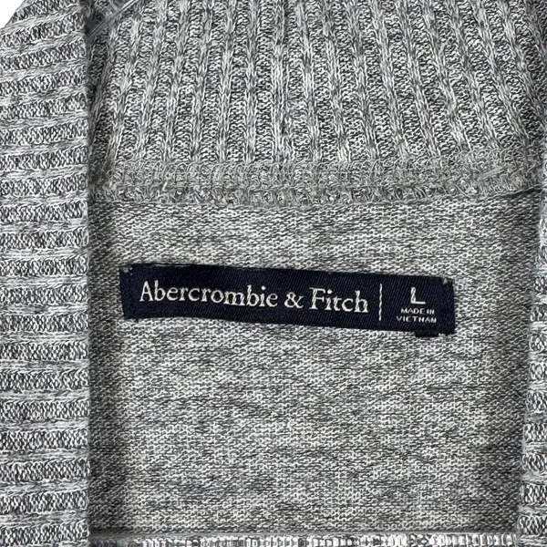 Abercrombie & Fitch Mock Neck Pullover Heather Gray Long Sleeve Top‎ L - Image 3