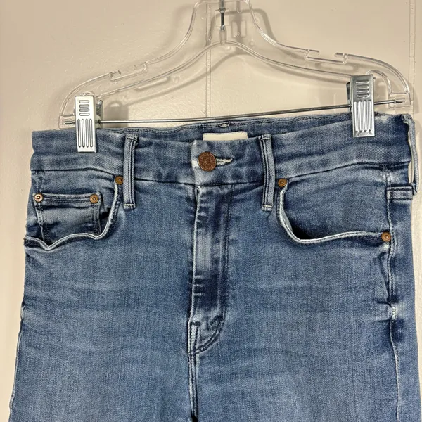MOTHER Denim The Looker Ankle Fray in Groovin Raw Hem Skinny Jeans 25 Stretch - Image 2