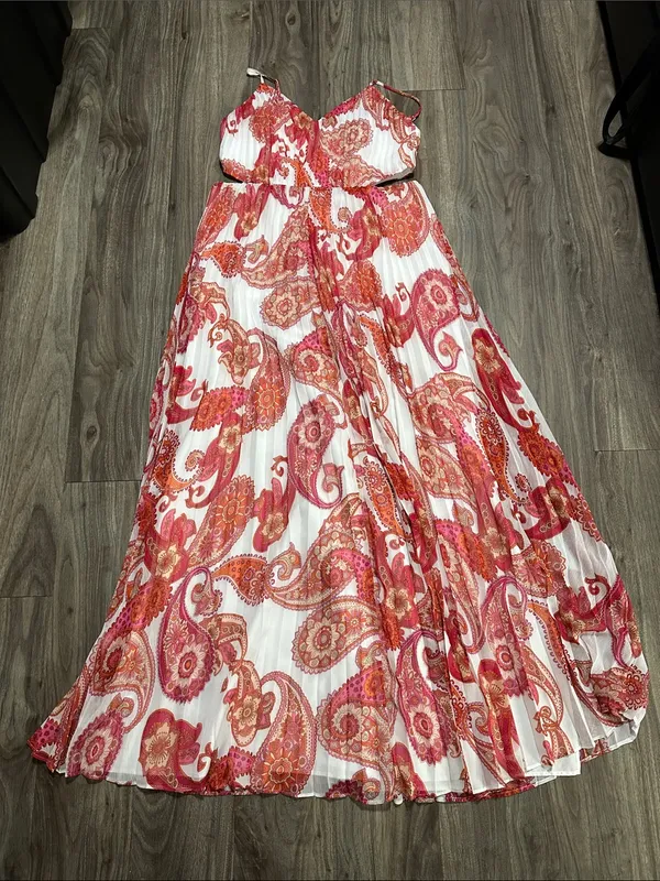 Express Pink & Orange Paisley Cutout Maxi Dress - Image 12