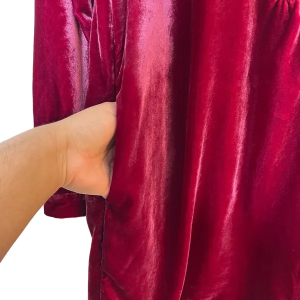 NEW Anthropologie Women's Size XS Melody Velvet‎ Tunic Dress Raspberry Pink Red - Image 8