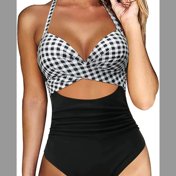 High waisted Bathing suit size Large . Looks like 2 piece but it's one p… - Image 3