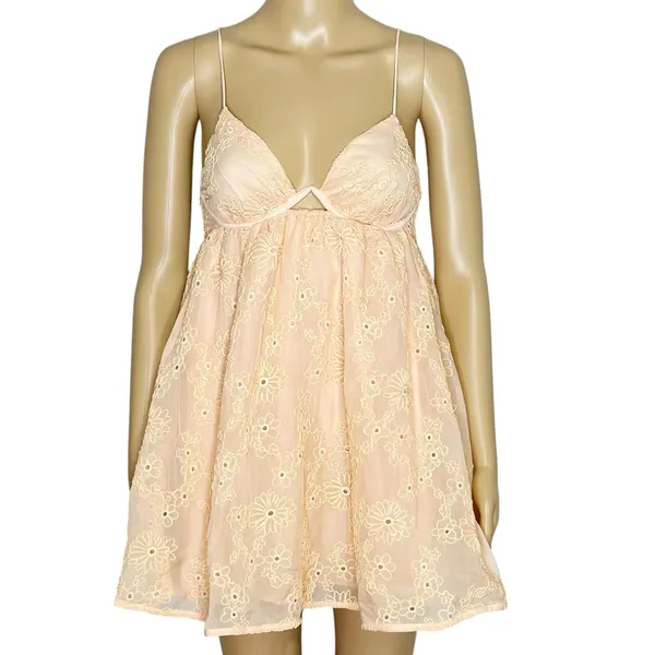 FOR LOVE & LEMONS Frances Cutout Eyelet Mini Dress, Orange, XS - Image 7