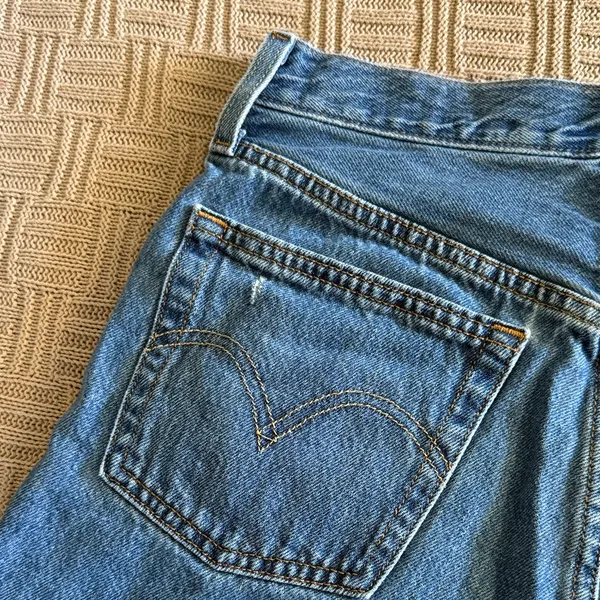 100% Cotton Levi's Blue Distressed Denim Cutoff Shorts - Image 11