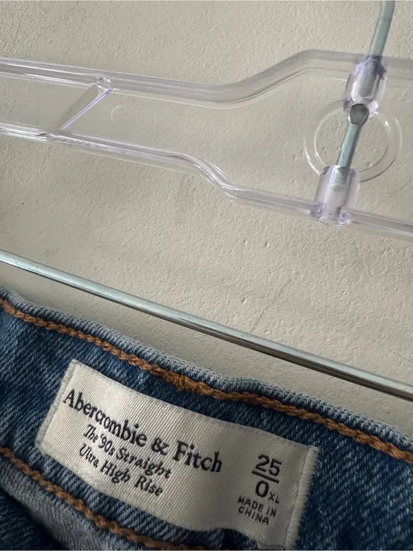 Abercrombie‎ & Fitch The 90s Straight Ultra High Rise Jeans Extra Long Size 0 - Image 4