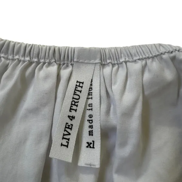 Live 4 Truth Womens XL White Puff Sleeve Wrap Tie Waist Crop Top | 0108 - Image 4