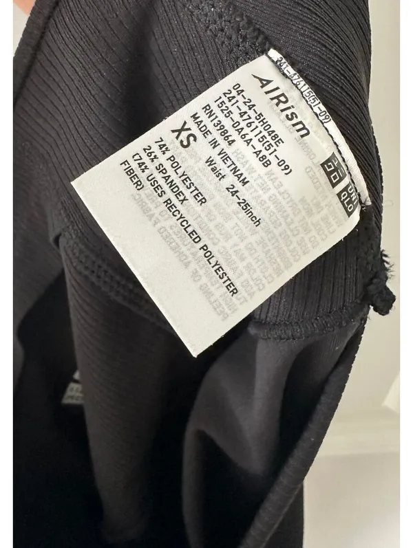 Uniqlo AIRism Soft Ribbed Flare Leggings Black XS - Image 8