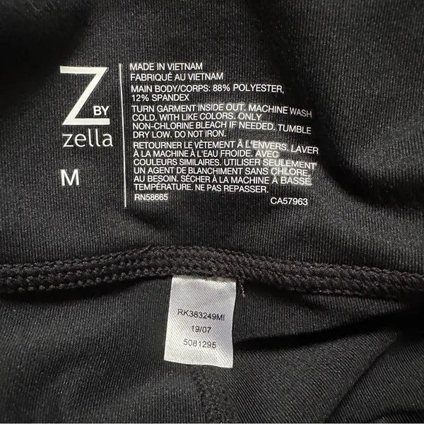Z By Zella Black Cropped Mid Rise Athletic Leggings Size M - Image 9
