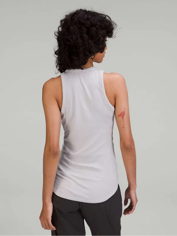 NWT Lululemon Hold Tight Tank Top Chrome Grey Size 2 Ribbed Crewneck - Image 2